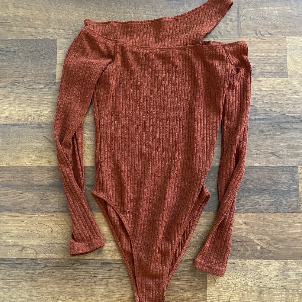Asymmetrical Neck Bodysuit